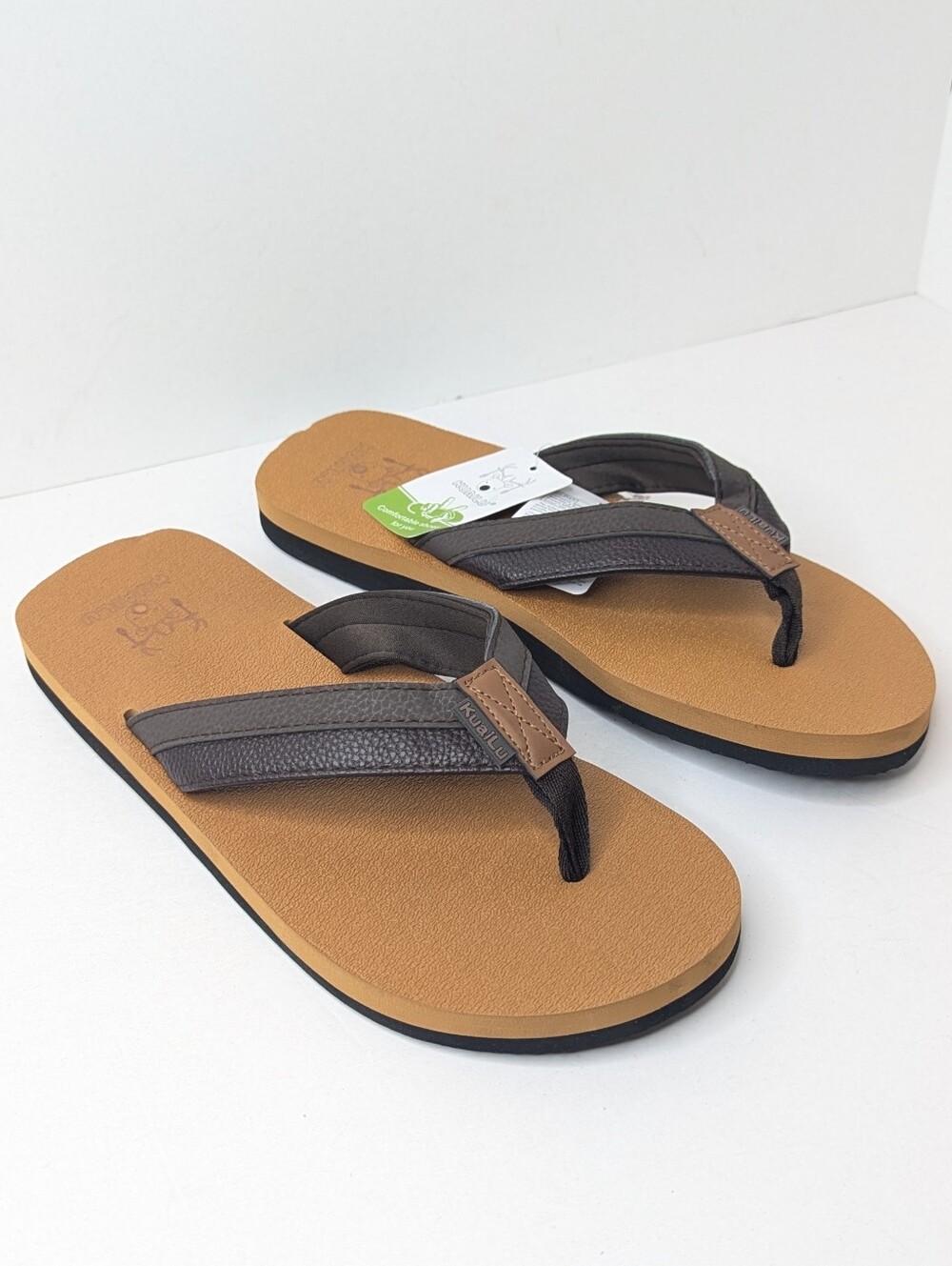Kuailu Flip Flop Sandals Brown Mens 10.5